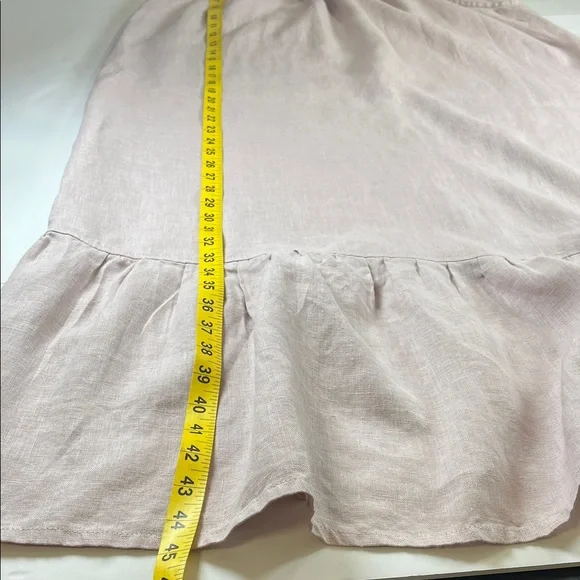Crown Linen Designs Light Pink 100% Linen Sun Dress With Pockets Sz L/ XL - Picture 5 of 13